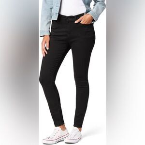 Levis Strauss Signature Gold Jeans Womens 12 Mid Rise Skinny Black Denim Pants